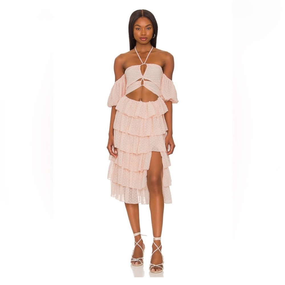 TULAROSE Ellie Midi Dress in Vintage Ivory